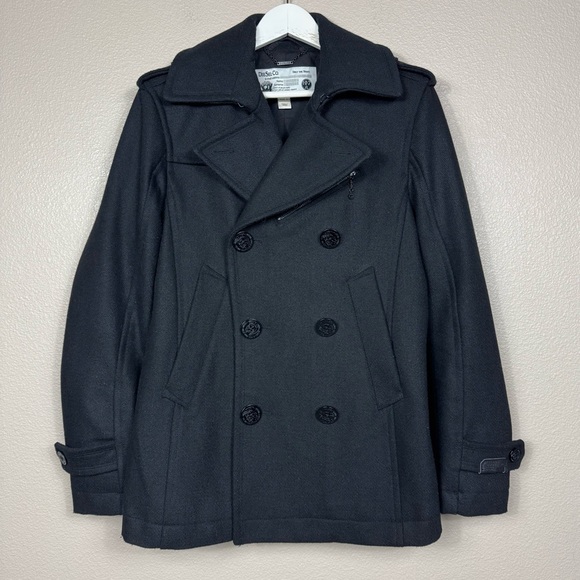 Diesel Other - Diesel Wittor Trim‎ Fit Black Peacoat Coat Double Breasted Black Mens small H